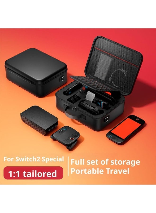 Carrying Case for Switch 2 2025, All in one Waterproof Storage Bag for Switch 2 Console, Pro Controller, Large Space Dustproof Carrying Bag for Full Accessories,21 card slot (Black) - Image 2