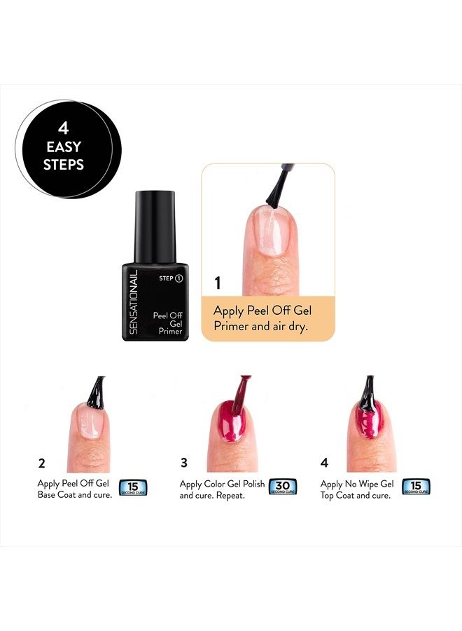 SensatioNail Peel Off Formula Gel Nail Polish Primer Refill, Clear, 0.25 Fl Oz - Image 3