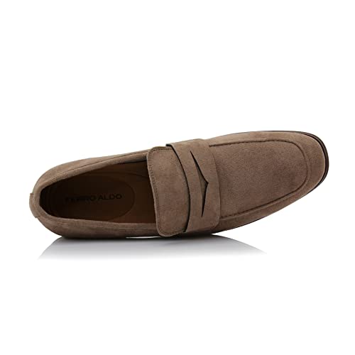 Ferro Aldo Dylan Men's Classic Penny Loafer | Slip-on Dress Shoe in Vegan Suede for Business, Formal & Casual | MFA19671 | in Cognac Brown Suede, Size 10 - Image 4
