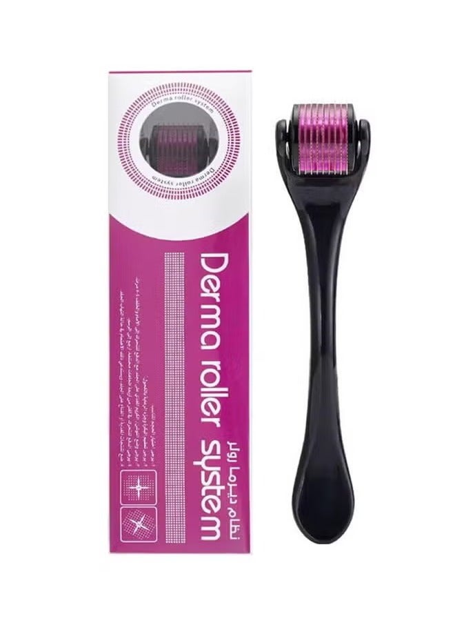 Derma Roller System 540-Piece Needles For The Treatment Of Wrinkles, Hair Loss And Baldness Black/Pink
