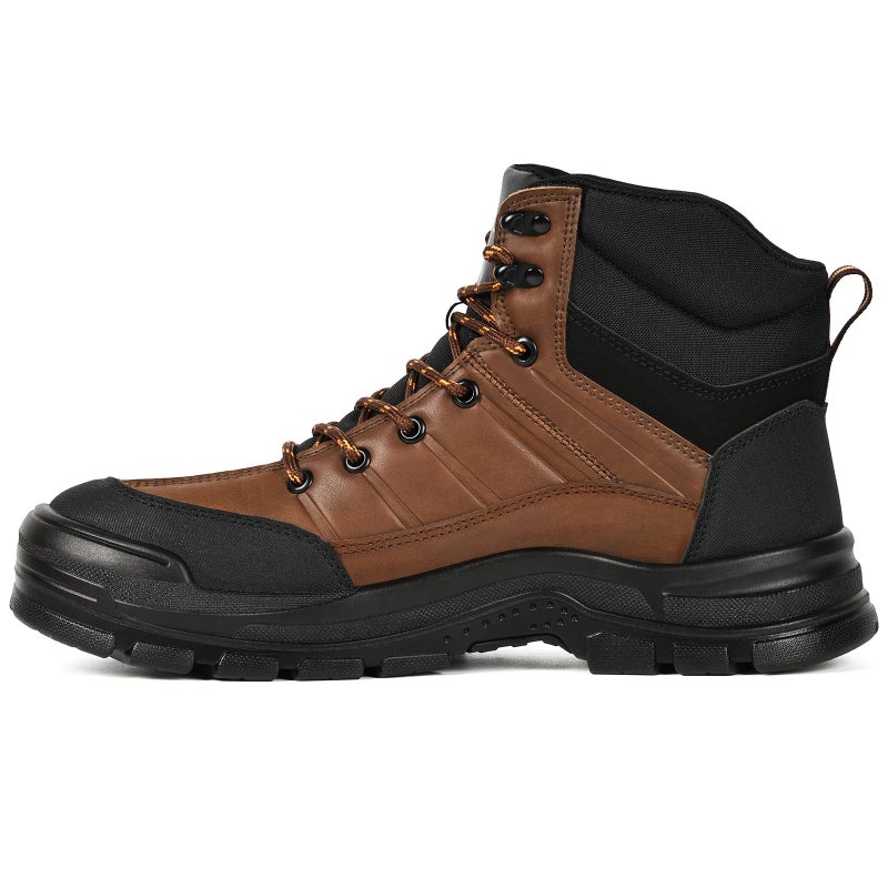 Furuian Steel Toe Shoes for Men Women Lightweight Comfortable Work Boots for Men Puncture Proof Steel Toe Boots Slip Resistant Indestructible Safety Construction Shoes - Image 4