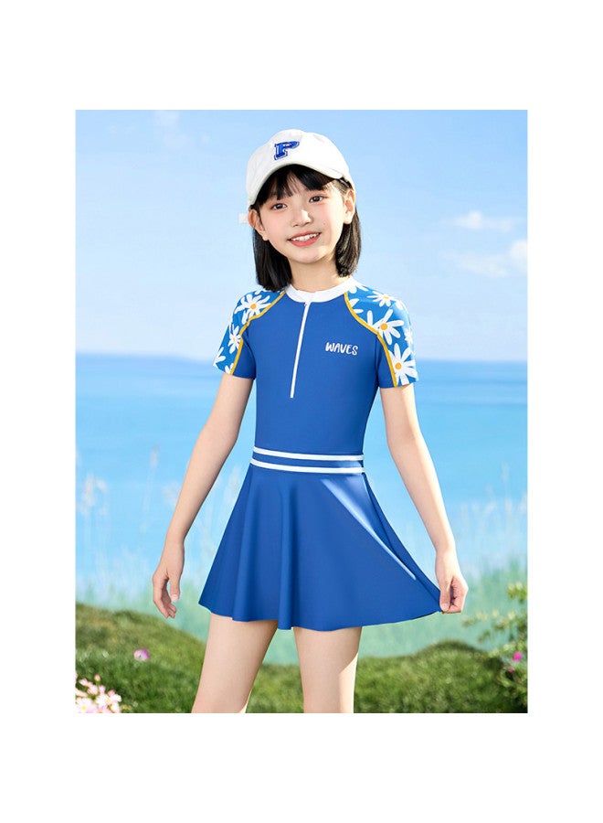 YouYou Children's Swimsuit Girls' Swimsuit Girls' One-piece Swimsuit Dress Professional Swimming Training Equipment Comfortable Hot Spring Swimsuit - Image 2
