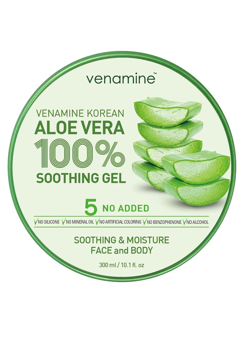 VENAMINE - VENAMINE Korean Aloe Vera Soothing  Moisture Gel 100 For Face And Body organic pure aloe vera gel 300ml - Image 1