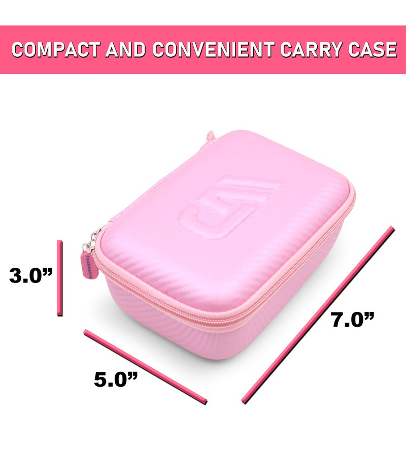 CASEMATIX Camera Travel Case Compatible with PROGRACE, Ourlife, Dragon Touch and More Waterproof Toy Camera Video Recorders - Pink Case for Toy Action Camera and Accessories - Image 4