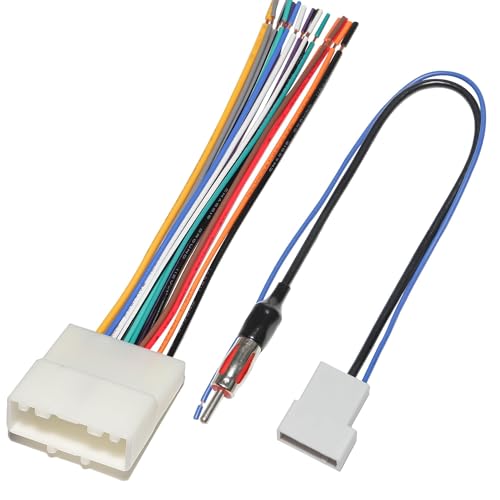 NuIth Radio Wiring Harness Connector Replacement for Nissan 2007-2019,Infiniti 2008-2013,Subaru 2008-2013 with Antenna Adapter Plug Aftermarket CD Player Stereo Receiver Wire Adaptor - Image 1
