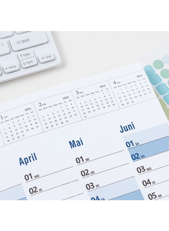 Chic Calendar European And American Style Wall Calendar Creative Simple Memo Schedule With Double-sided Patch Stickers - Image 3