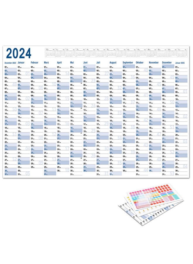 Chic Calendar European And American Style Wall Calendar Creative Simple Memo Schedule With Double-sided Patch Stickers - Image 1