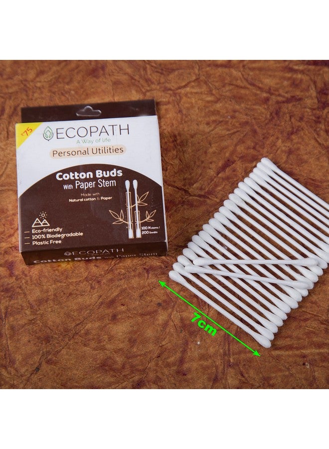 ECOPATH Ecopath Paper Stem Cotton Buds | Dual-Tipped Q-Tips for Ear Cleaning & Makeup | 100% Biodegradable, Eco-Friendly & Plastic-Free Cotton Swabs | Soft & Absorbent | (Pack of 1) - Image 3