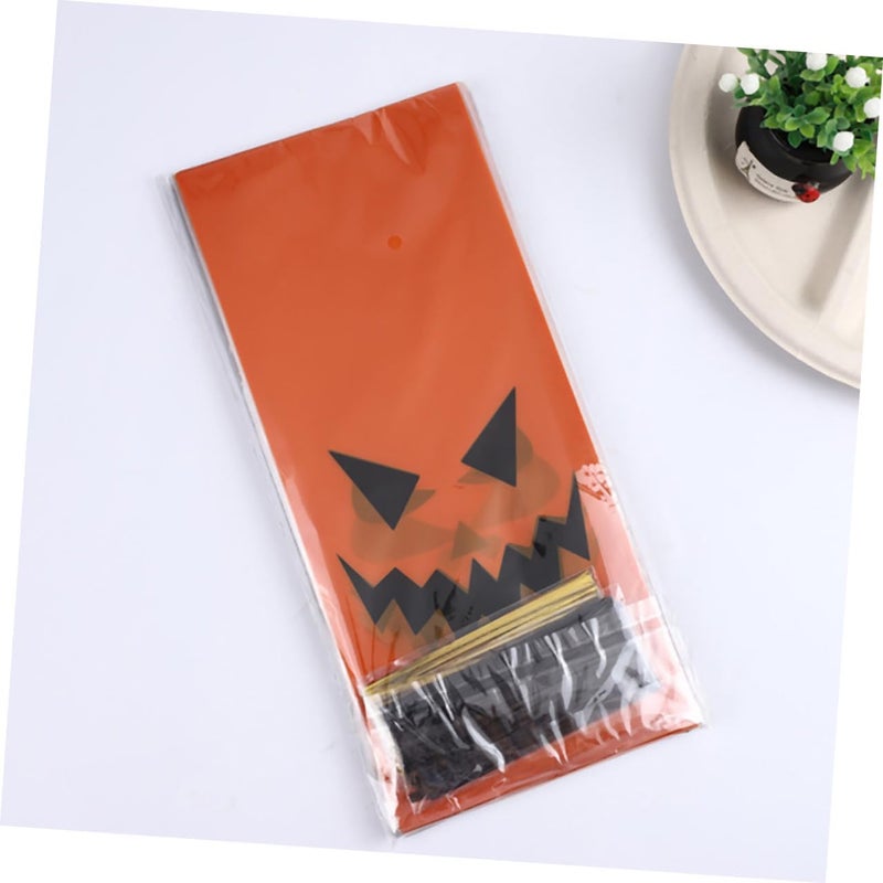 Hohopeti Halloween Pumpkin Treat Bags 2pcs (240 Pcs) Decorative Candy Wrapping Pouches with Tie Wires for Holiday Party Supplies and Halloween Goodie Bag Packaging - Image 5