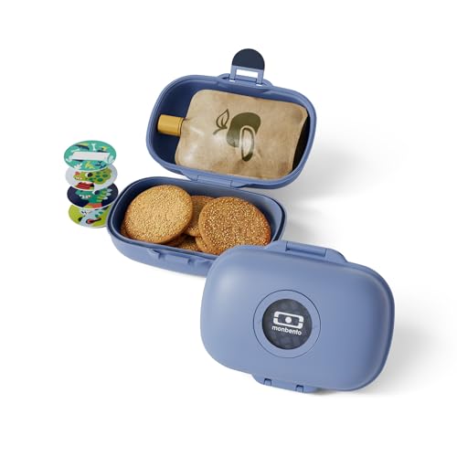 monbento - Snack Box MB Gram Infinity - Snack Box for Boys & Girls - Ideal for Lunches or Snacks - BPA Free - Food Grade Safe - Blue - Image 1