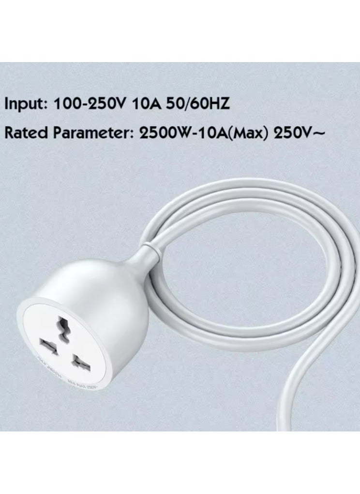 Tafan TAFAN™ 5M Heavy Duty Extension Cord - Single Outlet, 2500W 10A, Expandable Electric Extension Cable, UK Plug, White  - Image 2