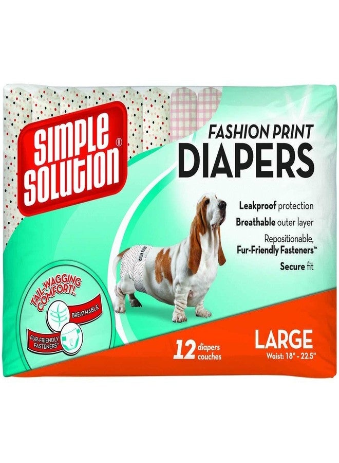 Simple Solution Fashion Print Disposable Dog Diapers, Patterned, X-Small - Image 5