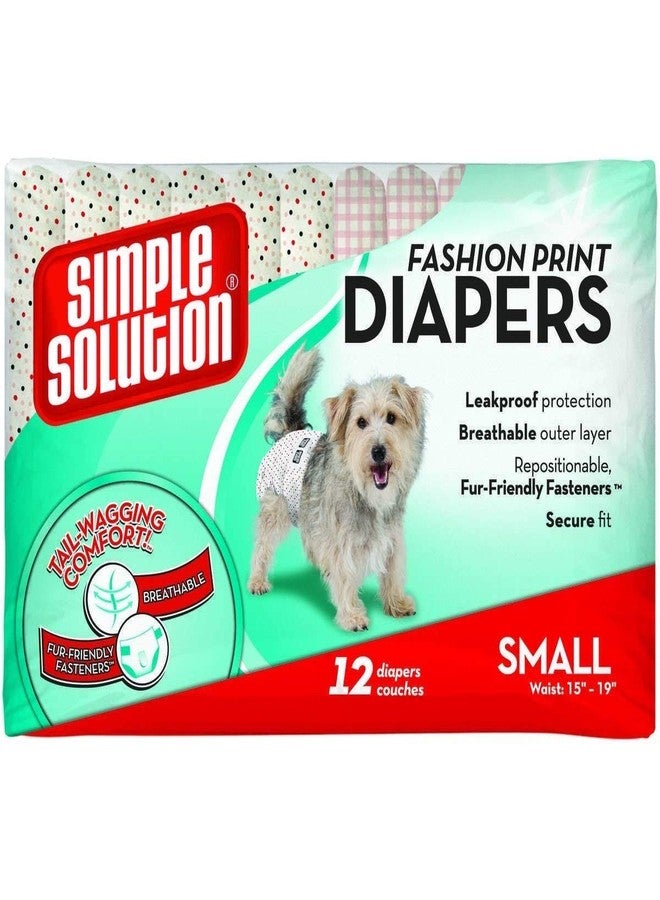 Simple Solution Fashion Print Disposable Dog Diapers, Patterned, X-Small - Image 3