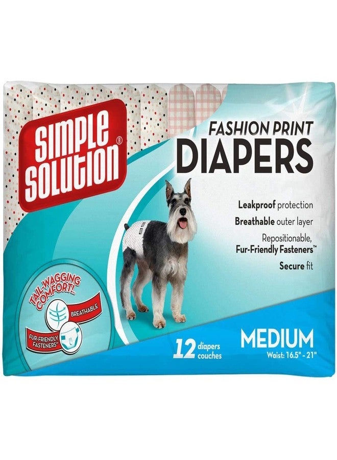 Simple Solution Fashion Print Disposable Dog Diapers, Patterned, X-Small - Image 2