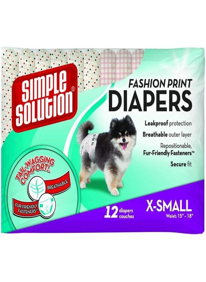 Simple Solution Fashion Print Disposable Dog Diapers, Patterned, X-Small - Image 4