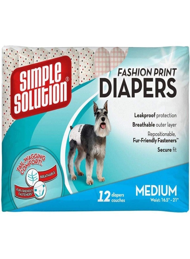 Simple Solution Fashion Print Disposable Dog Diapers, Patterned, X-Small - Image 1