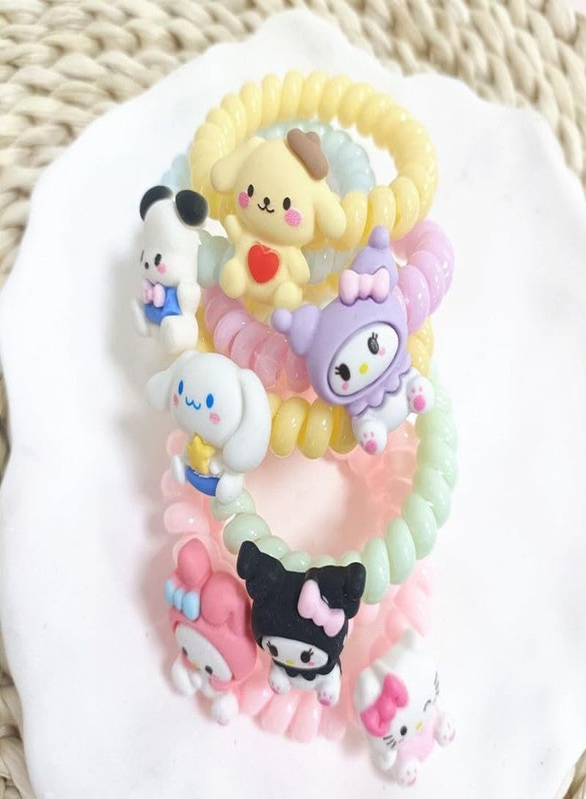 Gra8 ربطات شعر حلزونية من Gra8، ربطات شعر مطاطية على شكل ذيل حصان وأساور، ربطات شعر ملفوفة بدون تجعد، ربطات شعر مرنة لسلك الهاتف، أساور بألوان زاهية، للنساء والفتيات ذوات الشعر الكثيف والخفيف والمجعد (3 قطع) - Image 3