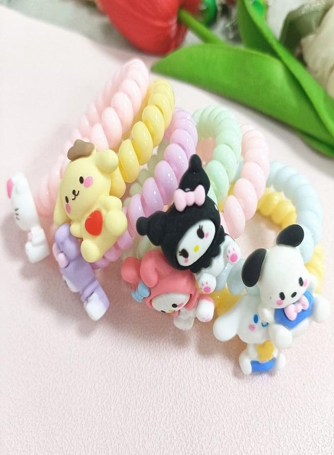 Gra8 ربطات شعر حلزونية من Gra8، ربطات شعر مطاطية على شكل ذيل حصان وأساور، ربطات شعر ملفوفة بدون تجعد، ربطات شعر مرنة لسلك الهاتف، أساور بألوان زاهية، للنساء والفتيات ذوات الشعر الكثيف والخفيف والمجعد (3 قطع) - Image 4