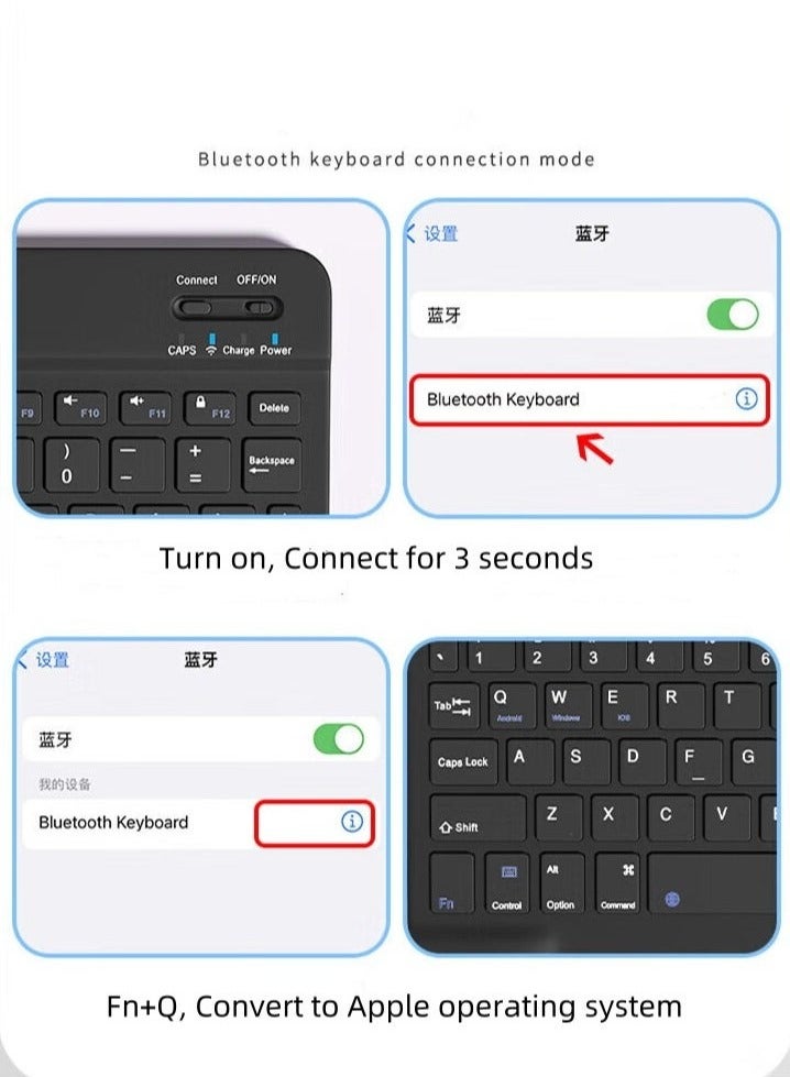 Beauenty Lightweight Smart Cover with Wireless Keyboard and Mouse For IPad Pro (7th/6th/5th/4th Generation 2024/2022/2021/2020) 13 Inch - Image 5
