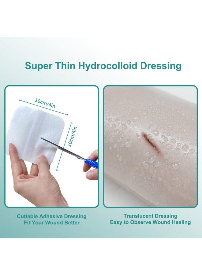 Dimora Hydrocolloid Adhesive Bandage, Hydrocolloid Wound Dressing Thin Type 4'' x 4'', Individually Sterile Packed Hydrocolloid Patches, Box of 10 Dressings - Image 3