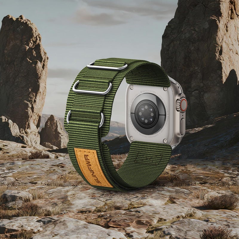 SUNFWR Rugged Nylon Band for Apple Watch 42mm(Series 11/10) 41mm 40mm 38mm Men,Velcro Tactical Military Strap for iWatch Series 11/10/9/8/7/6/5/4/3/2/1/SE - Image 2