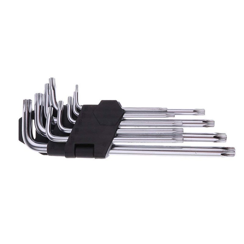PERFECT TECH long TorxStar Allen Key Set 9 pcs from T10 to T50 CRV Champhered HeadL Type DoubleEnd Wrench Set Allen KeyTorx Star Spanner Key Set Hand Tools Allen Key Set - Image 3