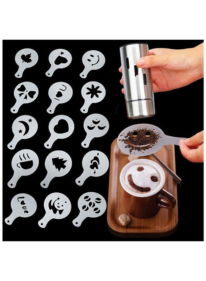 ياميم طقم استنسل فن القهوة مكون من ١٦ قطعة - Image 2