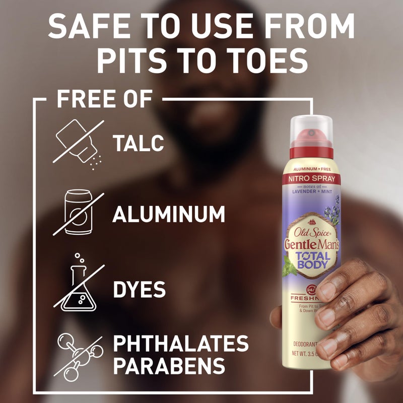 Old Spice Whole Body Deodorant Spray for Men, Aluminum Free, Lavender + Mint Scent, 24/7 Odor Protection, 24/7 Lasting Freshness, Dermatologist Tested, Gentle on Skin, Safe to Use All Over, 3.5 oz - Image 4
