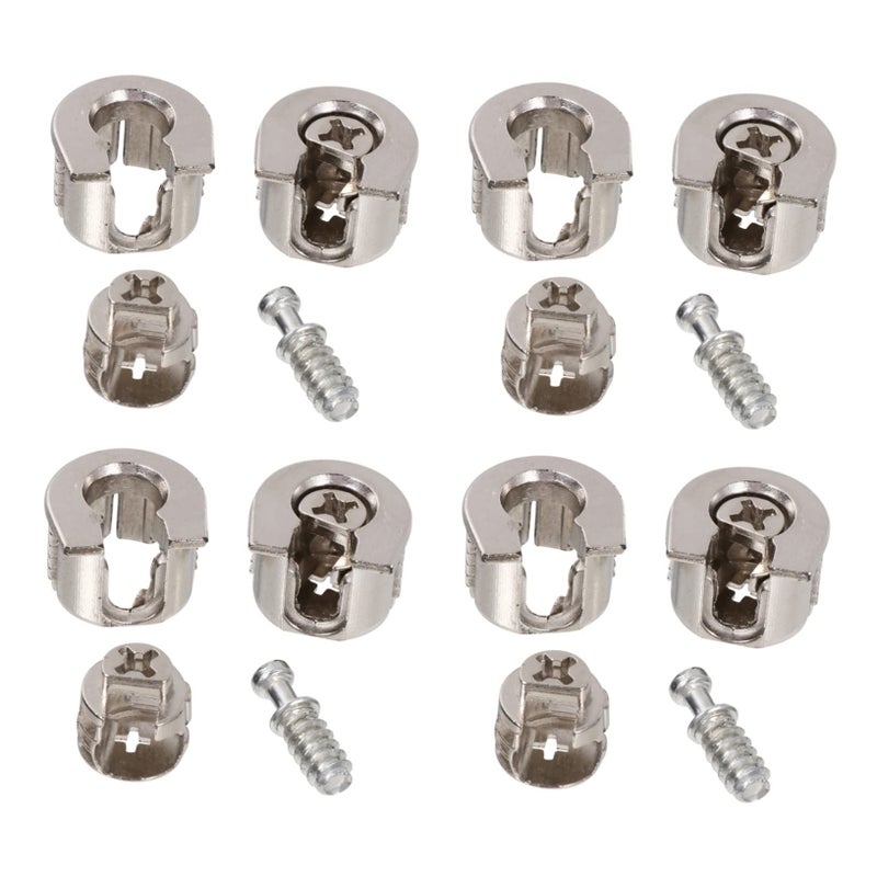 Silver Eccentric Furniture Connectors 10 Pcs Shelf Pin Fittings For Cabinets 2X2 1CM - Image 2