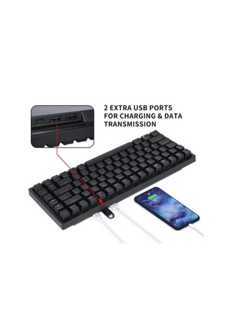 RK RK84 Wireless Bluetooth/2.4Ghz 80% RGB Mechanical Gaming Keyboard, Three Modes Connectable Keyboard with Hot-Swappable Tactile Blue Switch  - Image 4