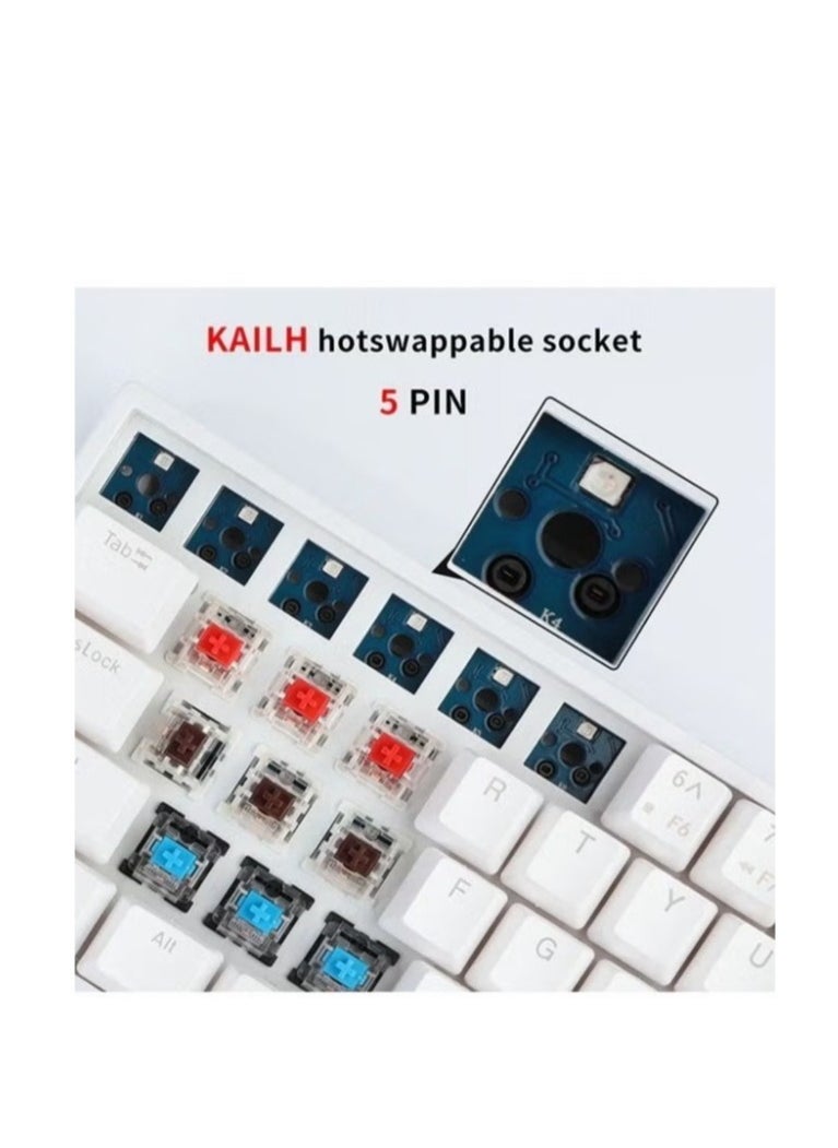 RK - RK84 Wireless Bluetooth/2.4Ghz 80% RGB Mechanical Gaming Keyboard, Three Modes Connectable Keyboard with Hot-Swappable Tactile Blue Switch - Image 1