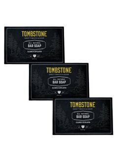 Live Bearded Allnatural Bar Soap For Men 3Pack Of 3 5 Oz. Bars Made In The Usa Exfoliates Moisturizes Bamboo Charcoal Pumice Coconut Avocado And Argan Oils Tombstone Scent  - Image 1