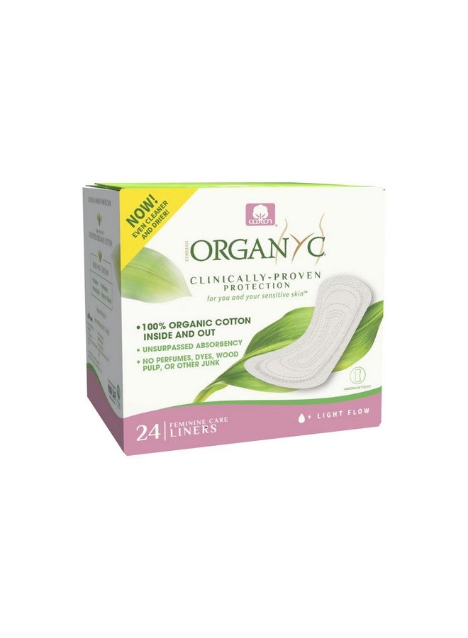 Organyc 100% Certified Organic Cotton Folded Panty Liner, Ultra Thin, Light Flow, 24 Count - Image 1