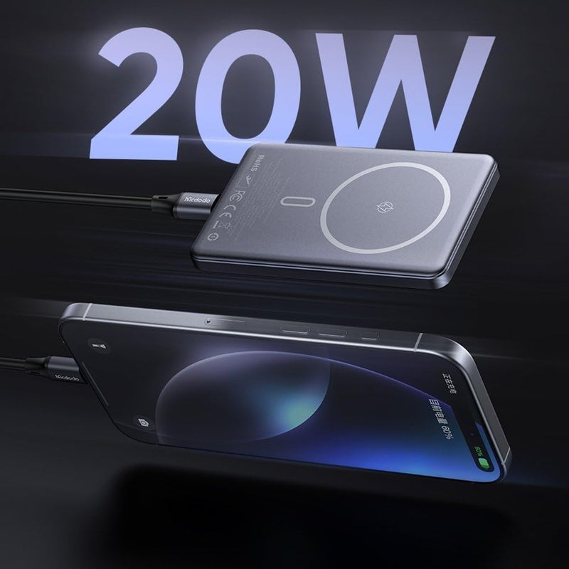 Mcdodo MC 4651 10,000mAh 20W Magnetic Wireless Powerbank Ultra Slim & Metal - Image 5
