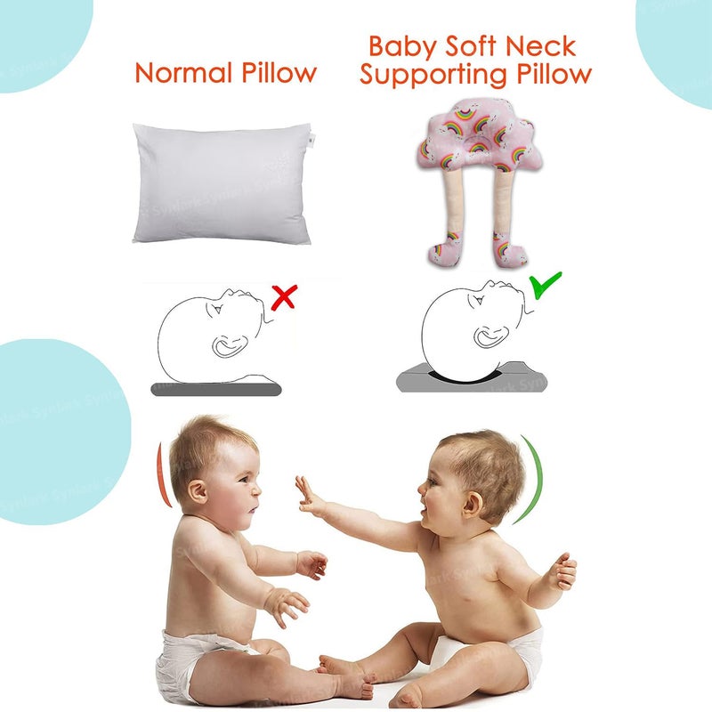 Synlark® Baby Hugging Pillow for Head Shaping | Neck Support New Born Baby Infant Pillow/Takiya/Cushion (Rainbow) - Image 4