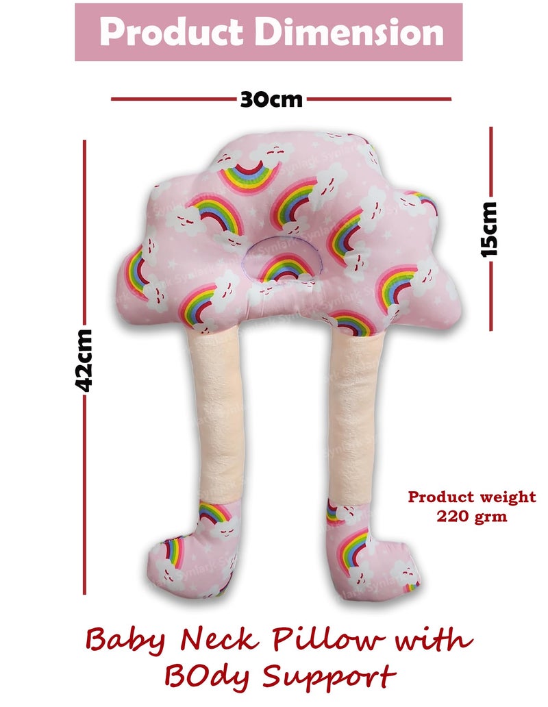 Synlark® Baby Hugging Pillow for Head Shaping | Neck Support New Born Baby Infant Pillow/Takiya/Cushion (Rainbow) - Image 2