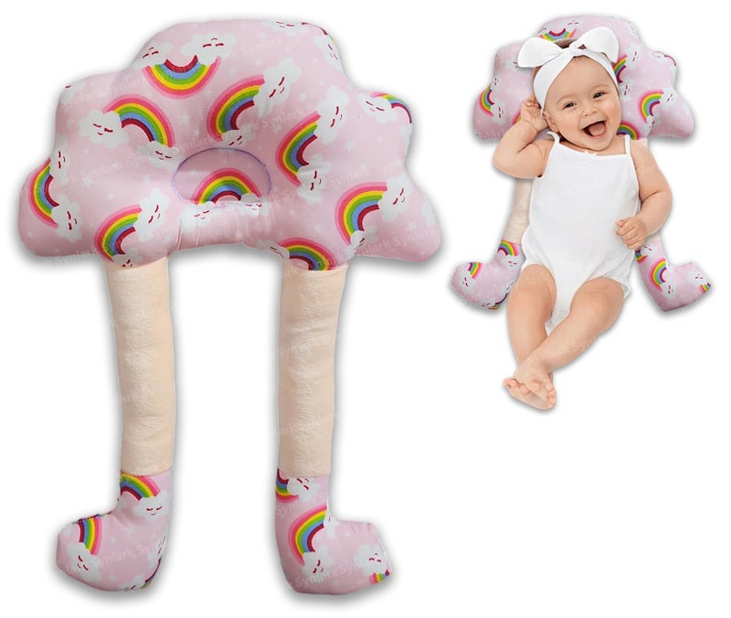 Synlark® Baby Hugging Pillow for Head Shaping | Neck Support New Born Baby Infant Pillow/Takiya/Cushion (Rainbow) - Image 1
