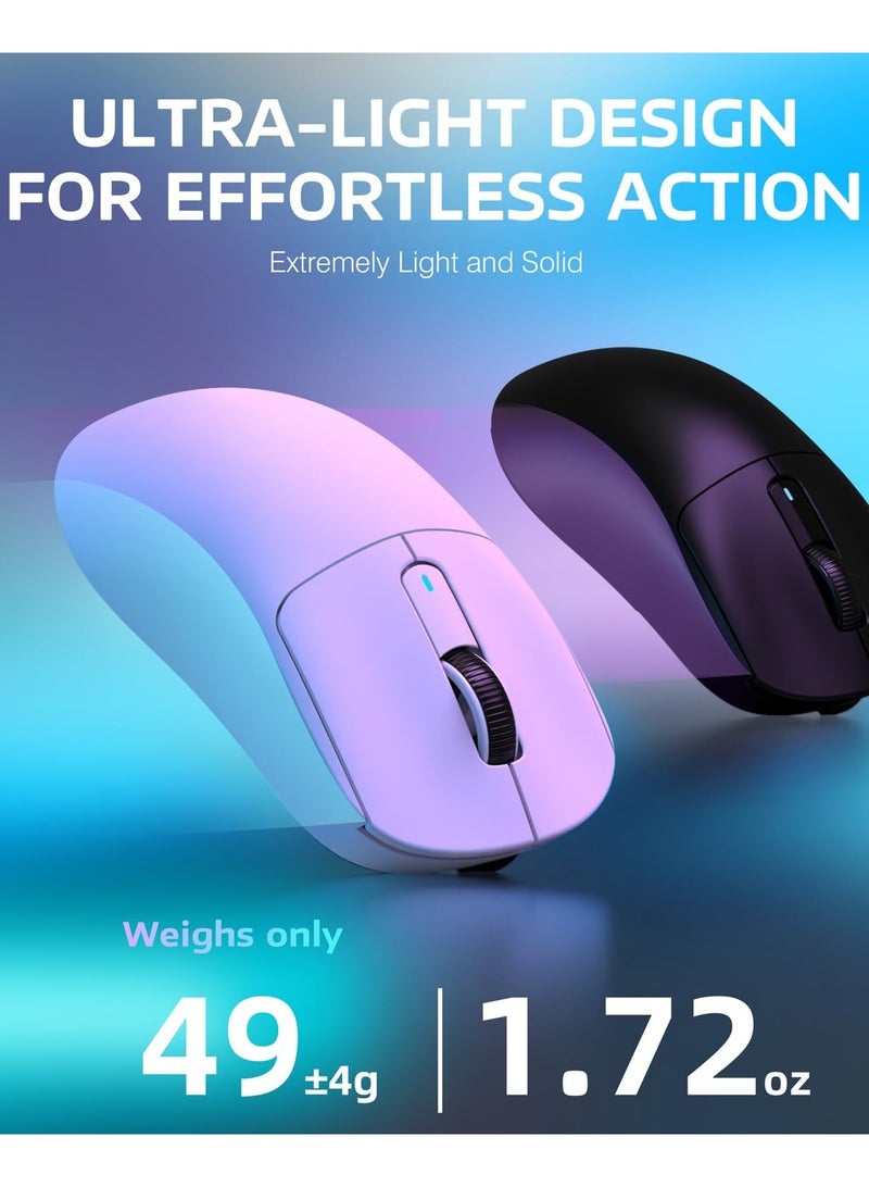 Attack Shark X3PRO 4K/8K Lightweight Wireless Gaming Mouse with Tri-Mode(Wired/2.4GHz/BT),PAW3395 Optical Sensor,26K DPI,Kailh GM8.0 Switch,Long Battery,7 Buttons for PC/Laptop/Win/Mac - Image 4