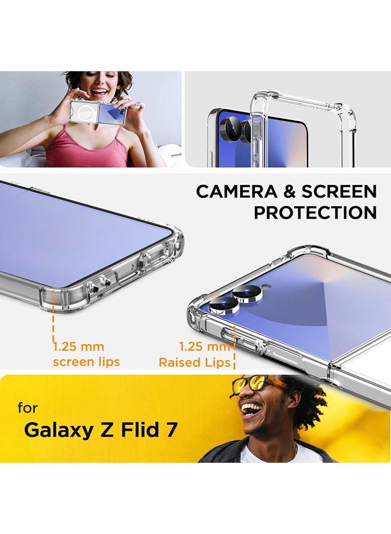 Case Up Premium Clear MagSafe Compatible Case For Samsung Galaxy Flip 7 [Compatible with MagSafe] Anti-Yellowing Slim Transparent Phone Case Protective Magnetic Cover  - Image 2
