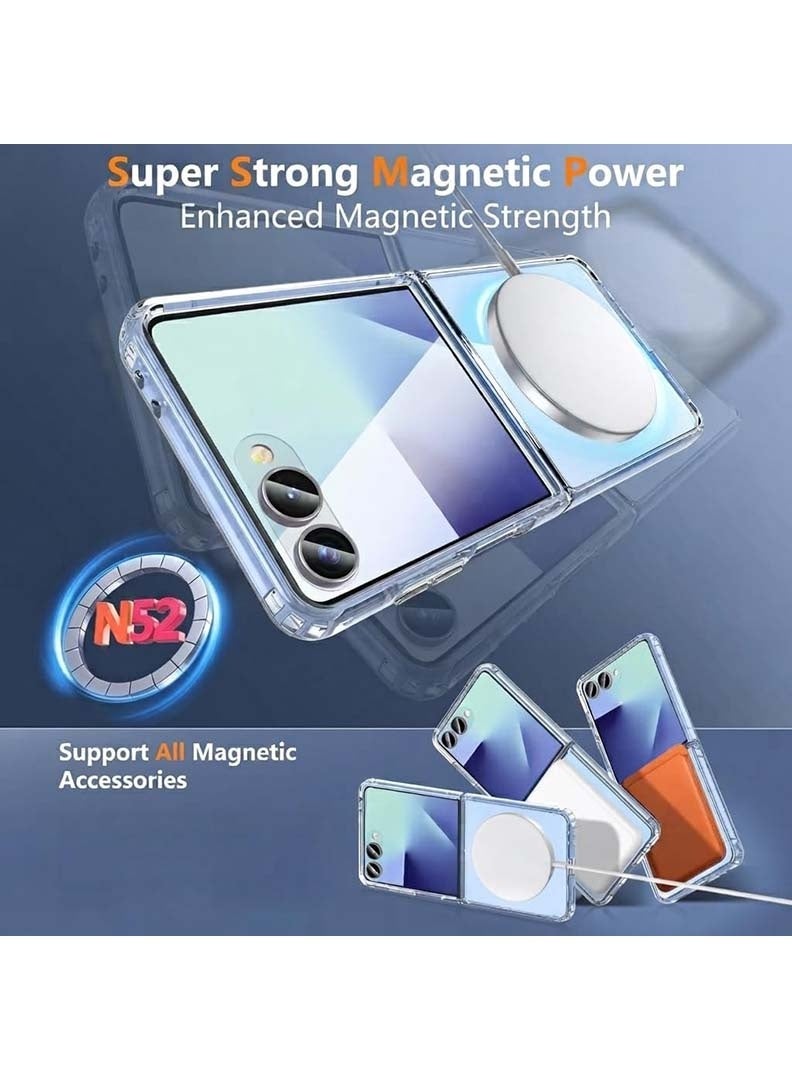 Case Up Premium Clear MagSafe Compatible Case For Samsung Galaxy Flip 7 [Compatible with MagSafe] Anti-Yellowing Slim Transparent Phone Case Protective Magnetic Cover - Image 5