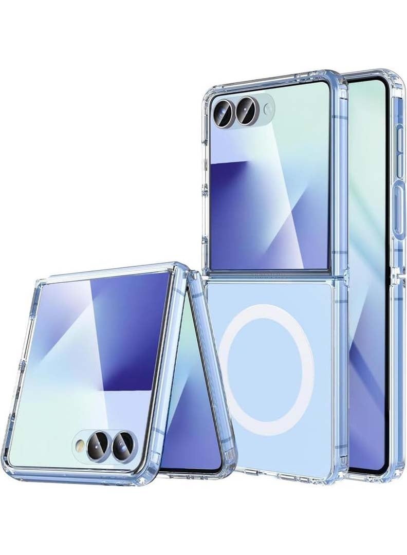 Case Up Premium Clear MagSafe Compatible Case For Samsung Galaxy Flip 7 [Compatible with MagSafe] Anti-Yellowing Slim Transparent Phone Case Protective Magnetic Cover - Image 1
