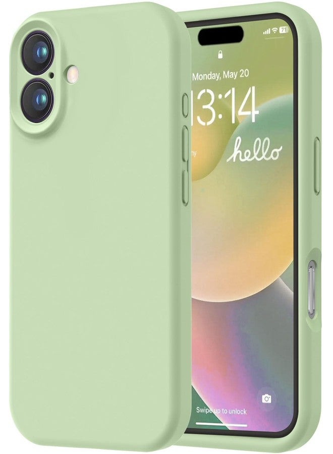 LOVE 3000 جراب LOVE 3000 مصمم خصيصًا لهاتف iPhone 16، مصنوع من السيليكون الفاخر مع بطانة ناعمة من الألياف الدقيقة المقاومة للخدش، جراب واقٍ مقاوم للصدمات مناسب للرجال والنساء والفتيات، مقاس 6.1 بوصة، لون ماتشا - Image 1