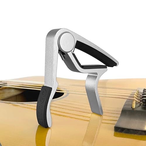 WINGO Guitar capo for 6 String Steel Acoustic and Electric Guitars with 5 Picks for Free,Silver - Image 2