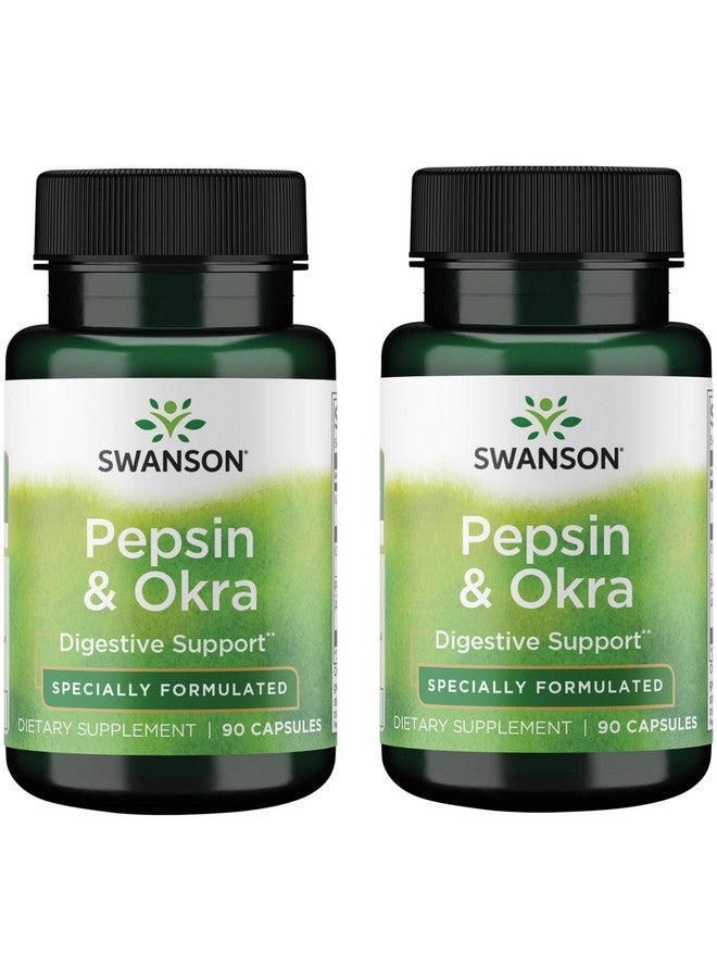 Swanson Pepsin '&' Okra 90 Caps (2 Pack)