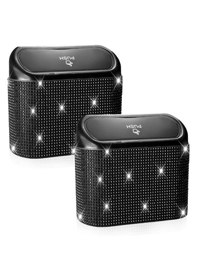 Muyixin Bling Car Trash Can with Lid, Mini Auto Garbage Can, Automotive Garbage Container Bin Organizers and Storage for Car, Home, Office - Image 1