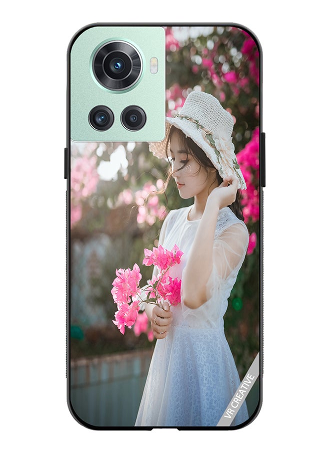 VR CREATIVE Protective Case Cover For OnePlus Ace Girl With Pink Flower Design Multicolour - Image 1