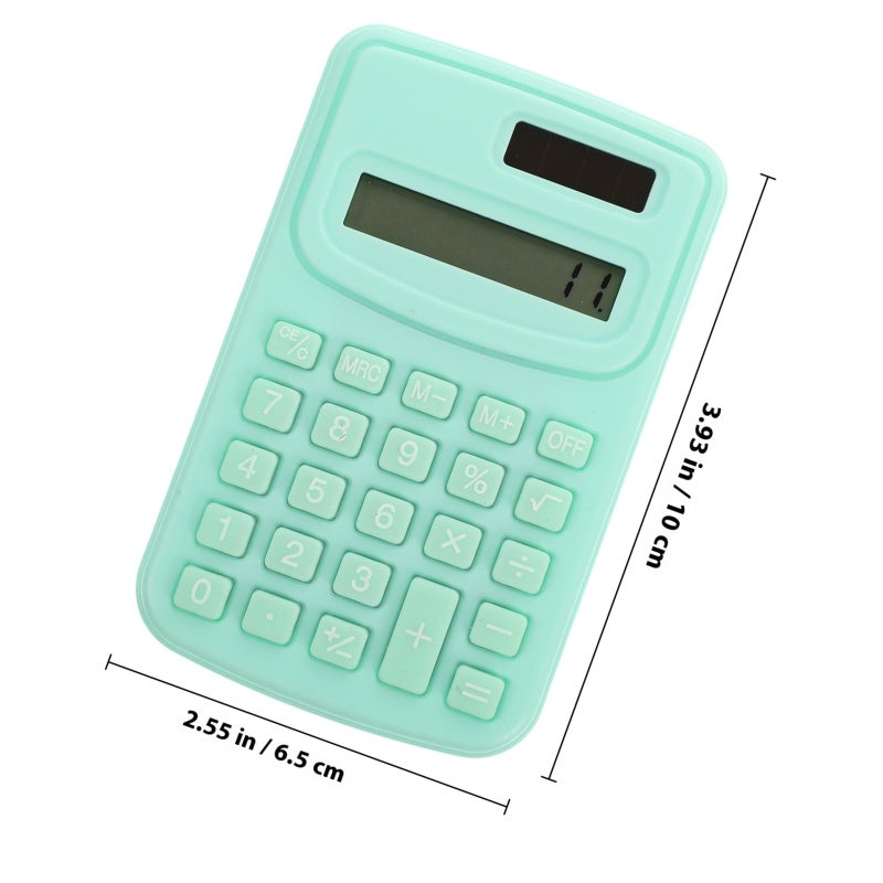 Mint Green Portable Electronic Calculator Dual Power Basic Function For Office School Students - Image 3