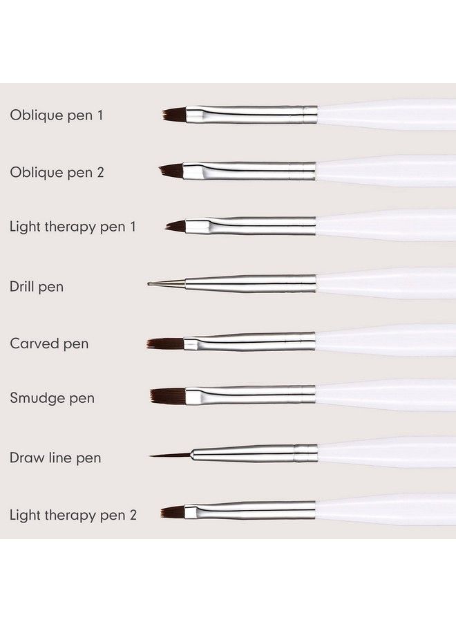 Leelosp 14 Pieces Clear French Tip Nail Stamp With Nail Art Brushes Silicone Jelly Clear Stamper For Nails Nail Gel Brush Nail Polish Brushes Nail Art Stamper Nail Art Liner Brush For Diy Nail Decor Stamping  - Image 5