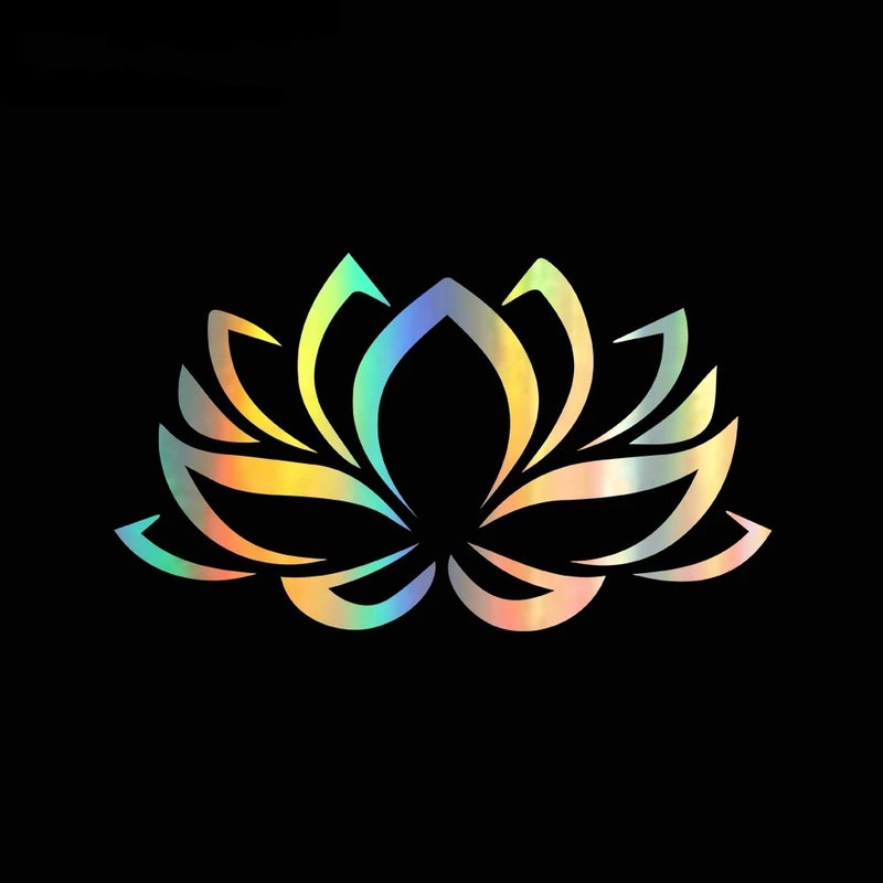Generic Colorful Lotus Car Sticker Scratch Cover Waterproof Decal Colorful laser-Lotus [22*12.6cm]] 