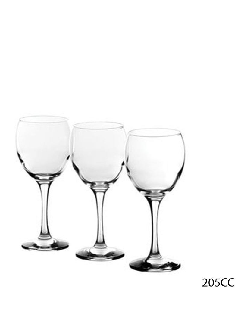 LAV 3 Pieces Empire Wine Glass Set 205 Ml - Clear  - Image 2